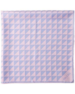 Prada Printed Silk Twill Scarf 90 - Purple