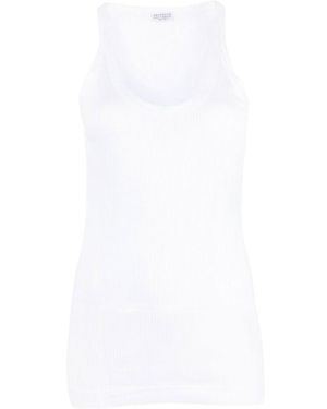 Brunello Cucinelli Ribbed Knitted Tank Top - White