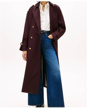 Tommy Hilfiger Long-Sleeved Trench Coat - Blue