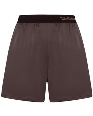 Tom Ford Elastic-Waist Shorts - Purple