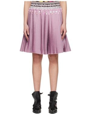 Chopova Lowena Stacey Knitted Pleated Midi Skirt - Pink