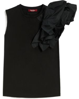 Max Mara Ruffled Sleeveless Top - Black