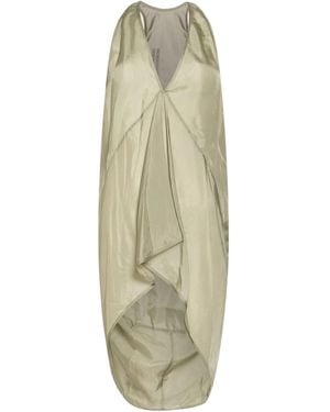 Rick Owens Satin Sleeveless V-Neck Top - Green