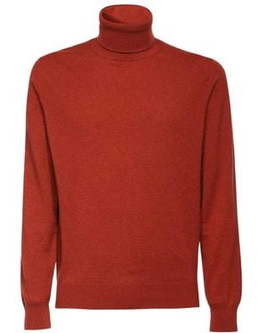 ZEGNA High-Neck Long-Sleeved Jumper - Red