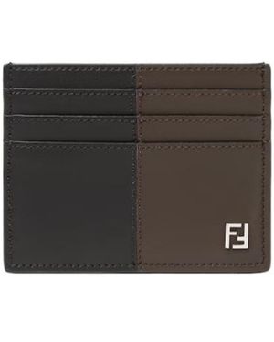 Fendi Ff Double Card Holder - Black
