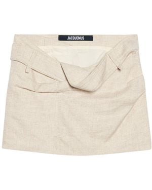 Jacquemus Bahia Twist-Detail Miniskirt - Natural