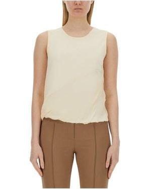 Helmut Lang Jersey Bubble Tank Top - Natural