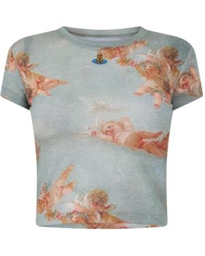 Vivienne Westwood Printed Short-Sleeve Fitted T-Shirt - Grey