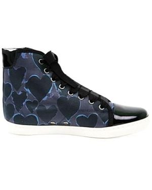 Lanvin Heart Printing High-Top Trainers - Blue