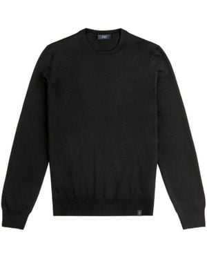Fay Crew Neck Knitted Jumper - Black