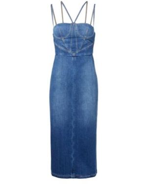 Nensi Dojaka Denim Corset Dress - Blue