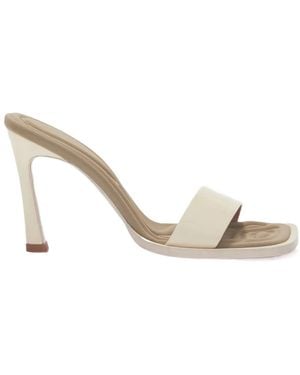 The Attico Leather Heeled Mules - Metallic