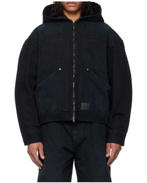 WOOYOUNGMI Hooded Dyed Casual Jacket - Blue