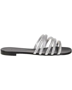 Giuseppe Zanotti Crystal Ringed Sandals - White