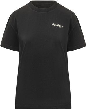 Off-White c/o Virgil Abloh Off Shadow Logo Crewneck T-Shirt - Black
