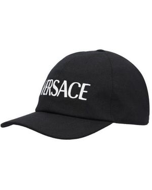 Versace Logo Embroidered Curved Peak Cap - Black