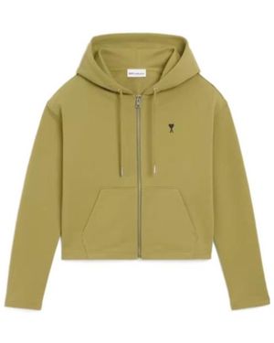 Ami Paris Ami Logo Zip-Up Hoodie - Green