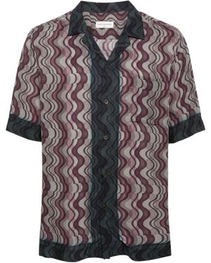 Dries Van Noten Pattern-Printed Short-Sleeved Shirt - Purple