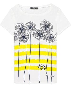 Weekend by Maxmara Printed T-Shirt With Round Neck - Yellow