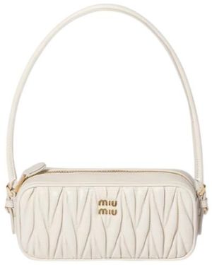 Miu Miu Matelassé Nappa Leather Pouch - White