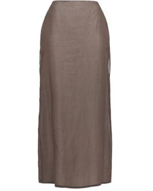The Row Zaira Cotton Organza Long Skirt - Brown