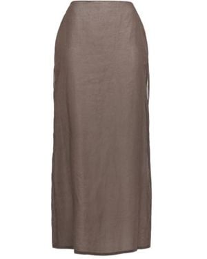 The Row Zaira Cotton Organza Long Skirt - Brown