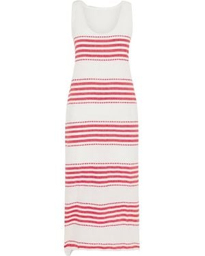 lemlem Striped Cotton-Blend Gauze Midi Dress - Pink