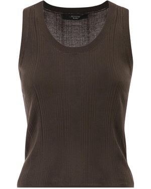 Weekend by Maxmara Wkdcose Ribbed Knitted Top - Black