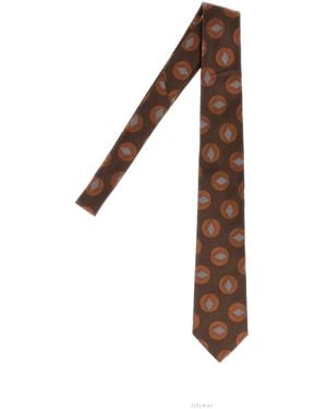 Giorgio Armani Geometric Pattern Tie - White