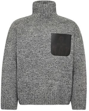 JW Anderson Jw Anderson Patch Pocket Turtleneck Knitted Jumper - Grey