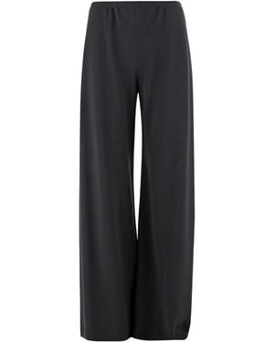 The Row Wide-Leg Casual Pants - Black