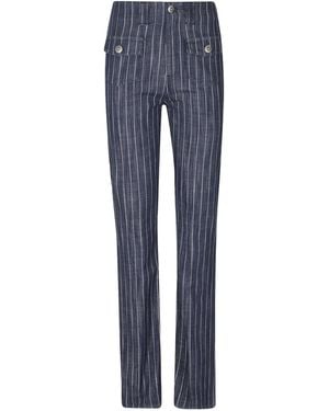 Dondup Patch Pocket Pinstripe Pants - Blue
