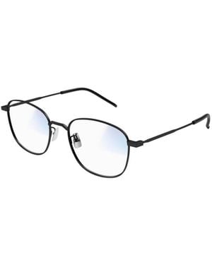 Saint Laurent Full Frame Flat-Topped Glasses - White