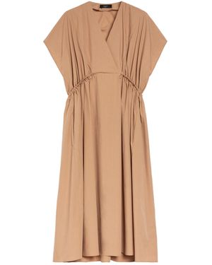 Weekend by Maxmara V-Neck Midi Dress - Natural
