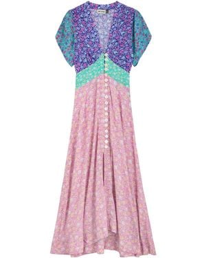 RIXO London Ld Novara Shell Pansy Dress - Purple