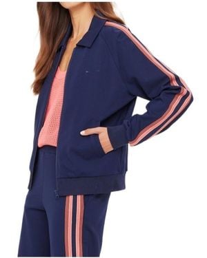 The Upside Striped Logo Jacket - Blue