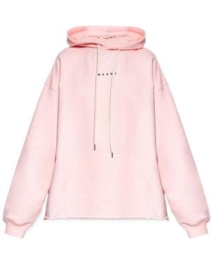 Marni Logo Printed Long-Sleeved Hoodie - Pink
