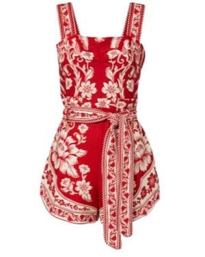 FARM Rio Belted Bodysuit - Red