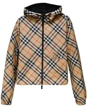 Burberry Cropped Reversible Checked Hooded Jacket - Multicolour