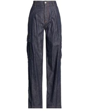 Burberry Dark Wash Denim Cargo Trousers - Blue