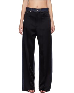 Stella McCartney Wide-Leg Satin-Panel Jeans - Black