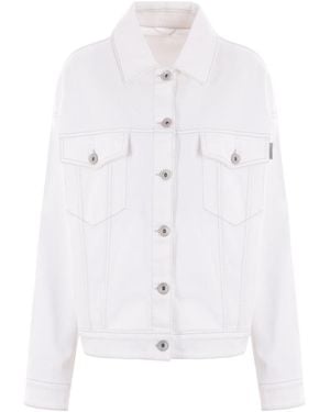 Brunello Cucinelli Buttoned Denim Jacket - White
