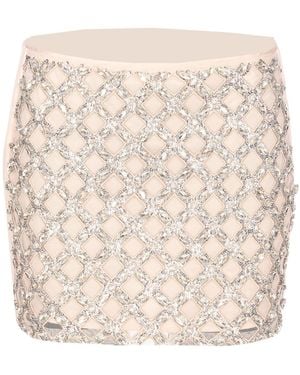 Liu Jo Embellished Mini Skirt - Natural