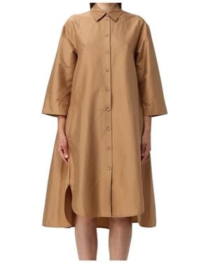 Max Mara Lapel Dress - Brown
