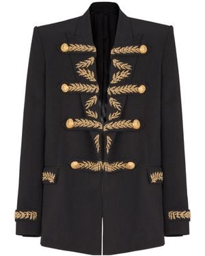 Balmain Embroidered Crepe Jacket - Black