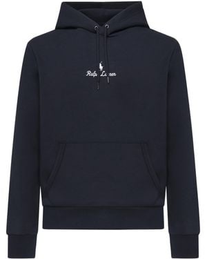 Polo Ralph Lauren Logo Embroidered Drawstring Hoodie - Black