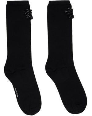 Simone Rocha Beaded Flower Ankle Socks - Black