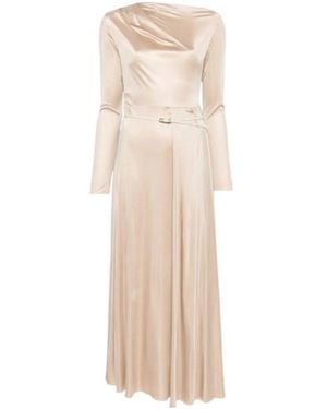 Fabiana Filippi Draped Belted Midi Dress - Natural