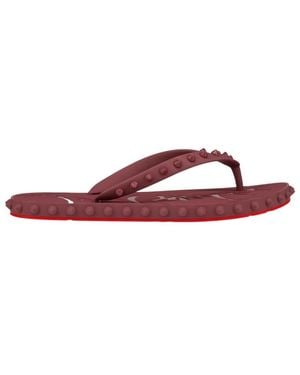Christian Louboutin Round-Toe Flip-Flops - Red