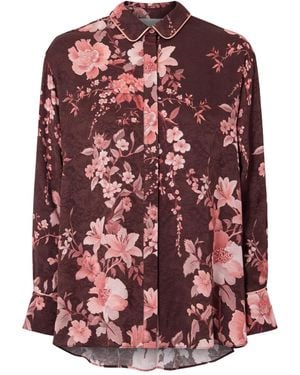 Borgo De Nor Smooth Satin Shirt - Red